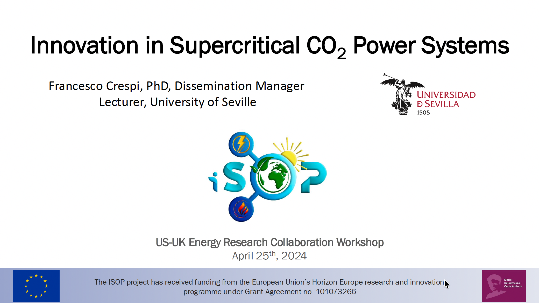ISOP reaches the US–UK energy research community (US-UK)